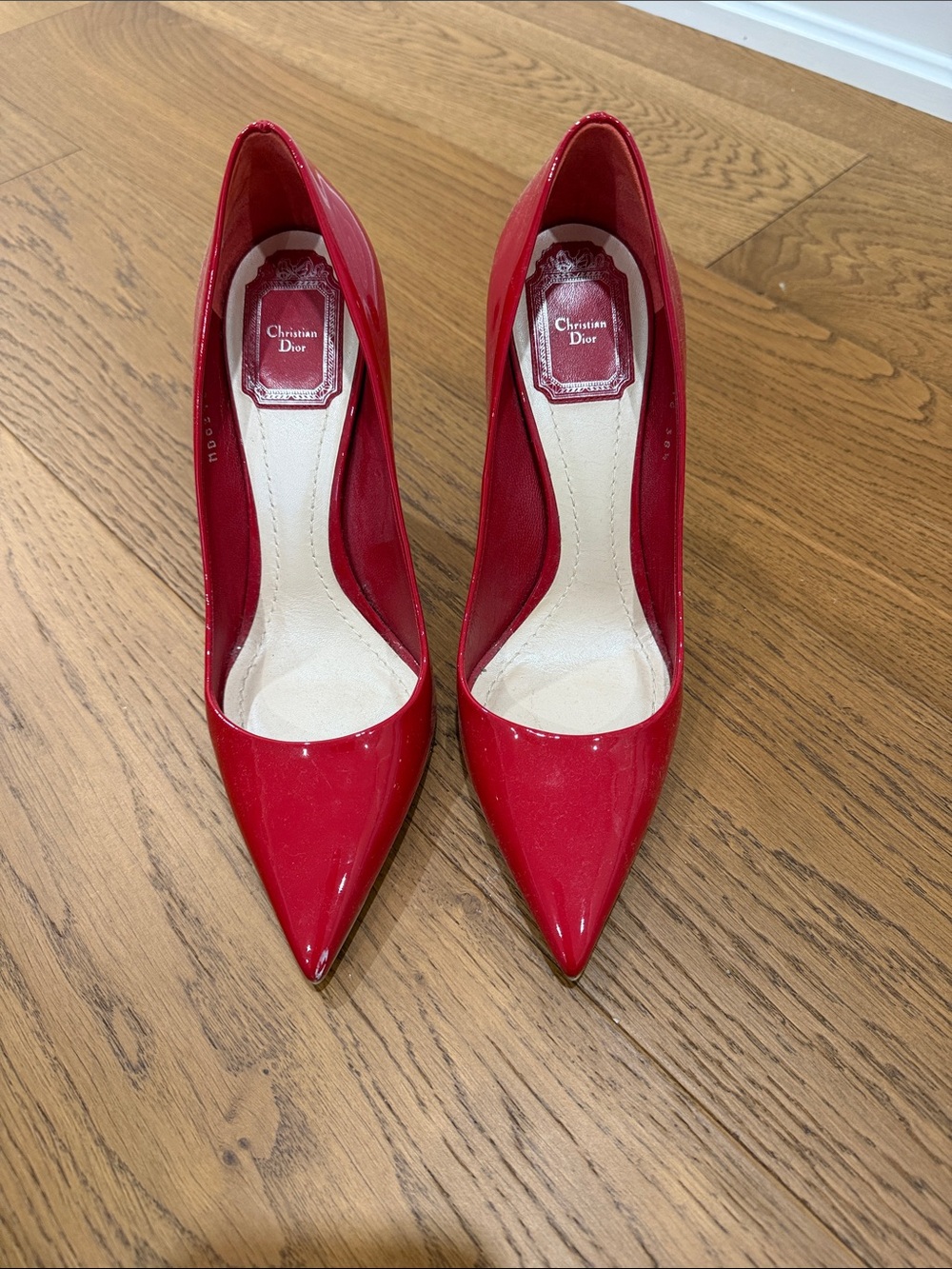 Dior Red Patent Pointed-Toe Stiletto Pumps
